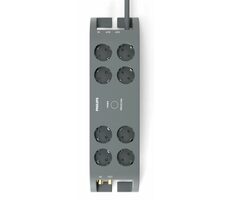 Philips SPN5185A/58 šedá / Přepěťová ochrana / Schuko / 8 zásuvek / Koaxiální kabel / RJ11 / 2m
