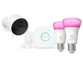 Philips Hue Základní sada / Bridge / 2x žárovka E27 9W / 1x kamera / 2x okenní senzor