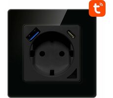 Avatto N-WOT10-USB-B černá / Chytrá zásuvka / USB-A & USB-C / Wi-Fi / Tuya 