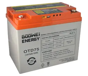 GOOWEI ENERGY DEEP CYCLE (GEL) baterie 12V/75Ah 