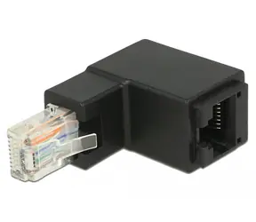 DeLock Úhlový adaptér RJ-45 (M) - RJ-45 (F) Cat.6 UTP černá