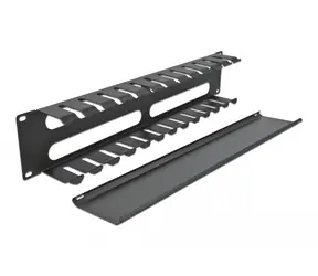 DeLock 2U Spojovací panel pro správu kabelů 19" černá