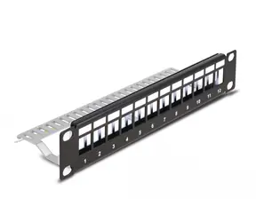 DeLock 1U Spojovací panel pro Keystone 10" 12 portů černá