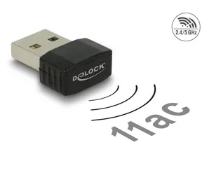 DeLock USB 2.0 WiFi adaptér 433 + 150 Mbps černá 