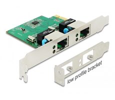 DeLock PCI-E x1 Síťová karta 2x GLAN RJ45 (F)