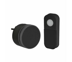 Solight 1L77B bezdrátový mini zvonek do zásuvky černá / dosah 180m / learning code