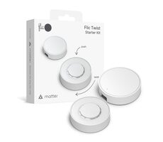 Flic Twist startovací sada bílá / Chytré multifunkční tlačítko / Matter / 2x AAA