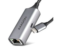 AXAGON ADE-TXPD, USB-C 3.2 Gen 1 - Gigabit Ethernet síťová karta, Asix AX88179, PD 100W, auto instal šedá