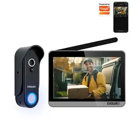 EVOLVEO  DoorPhone W7 / Sada domácího bezdrátového videotelefonu s WiFi / monitor černo-stříbrná