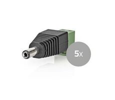 Nedis CCTV Security Connector černo-zelená / 2cestná svorkovnice / 5.5 x 2.1 mm Zástrčka / Zástrčka