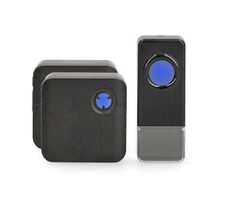 Nedis DOORB310BK2 / Bezdrátový zvonek / 100 - 240 V AC 50/60 Hz / 110 dB / Dosah: 150 m / IP55