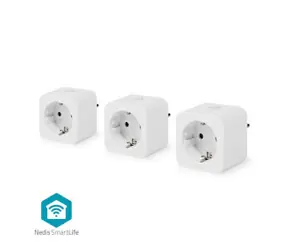 Nedis SmartLife Chytrá Zásuvka bílá / Wi-Fi / IP21 / Měřič výkonu / 3680 W / Android & iOS / 2ks 