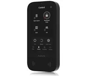 AJAX (58454) KeyPad TouchScreen Bezdrátová dotyková klávesnice černá / 5" IPS / BLE / 6x AA