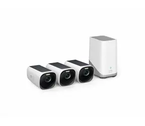 Anker eufy S330 bílá / Venkovní IP kamera se solárním nabíjením / 3x kamera + jednotka HomeBase 3 / 4K
