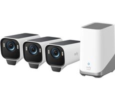 Anker eufy S3 Pro bílá / Venkovní IP kamera se solárním nabíjením / 3x kamera + jednotka HomeBase 3 / 4K