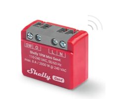 Shelly 1PM Mini chytré Wi-Fi relé s měřením spotřeby (1 kanál) / Wi-Fi / Bluetooth / 8A