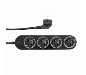 Shelly Power Strip 4 Gen4 Chytrá prodlužovačka s měřením spotřeby černá / 4x AC type F (Shucko) / 16A / WiFi / BT/ Zigbe