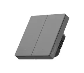 SONOFF SwitchMan Chytrý Nástěnný Vypínač M5 Matter / 2-tlačítka / 86 mm / tmavě šedá