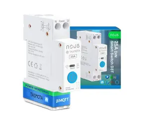 Nous D3T DIN Smart Spínací Modul 25A s Tasmota firmwarem / 1 kanál / s měřením spotřeby / ESP32