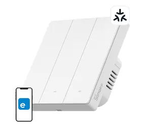 SONOFF SwitchMan Chytrý Nástěnný Vypínač M5 Matter bílá / 3-tlačítko / 86 mm 