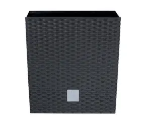 PROSPERPLAST Rato Square antracit 26.5 x 26.5 x 50 cm / Květináč 