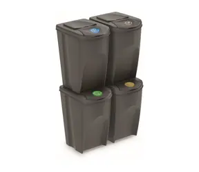 PROSPERPLAST SORTIBOX 4 x 35 l šedá / Odpadkový koš 