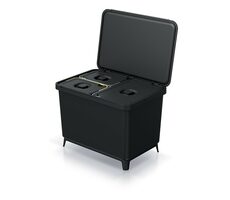 PROSPERPLAST SYSTEMA 1x23l + 2x10l černá / Odpadkový koš 