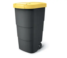 PROSPERPLAST Wheeler 110 l antracit se žlutým víkem / Popelnice 
