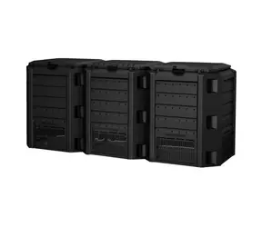 PROSPERPLAST Kompostér MODULE COMPOGREEN 3x400 l - černá / Objem 3x400 L / Rozměry 198x72 cm / Výška 82.6 cm / Plast