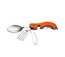 NEO TOOLS 63-027 / Multifunkční nástroj 3v1 / hliník / 100mm / nůž / vidlička / lžička