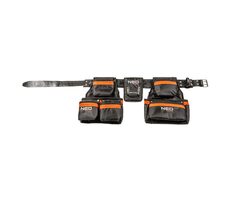 NEO TOOLS 84-330 / Opasek na nářadí z přírodní kůže / nastavitelný obvod / zesílené kapsy