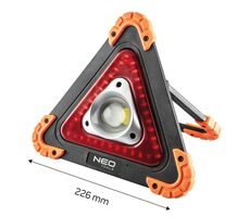 NEO TOOLS 99-076 / Přenosný trojúhelnikový LED reflektor z plast-nylon / 10W / 4xAA / 3 režimy svícení