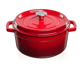 Grand feu Hrnec s víkem litina/smalt 3,5l tmavě červený