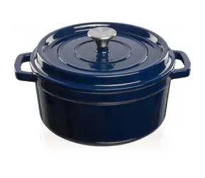 Grand feu Hrnec s víkem litina/smalt 3,5l tmavě modrý