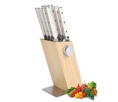 iPureHome 10-dílná sada kuchyňských nožů bílá se stojanem