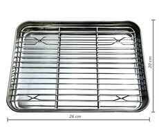 UG Grill Nerezový plech na pečení s mřížkou 26x20x2,5cm vel. S