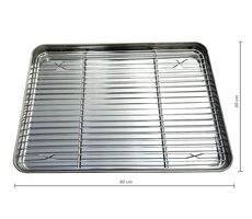 UG Grill Nerezový plech na pečení s mřížkou 40x30x2,5cm vel. M