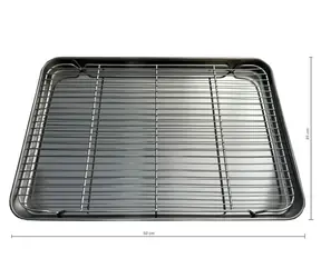 UG Grill Nerezový plech na pečení s mřížkou 50x35x3cm vel. XL