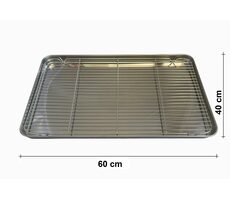 UG Grill Nerezový plech na pečení s mřížkou 60x40x3cm vel. XXL