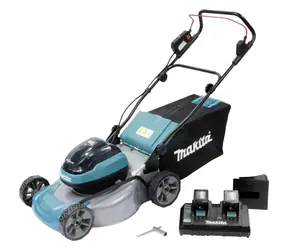 Makita DLM466PT2 / Aku Sekačka na trávu / 2 x 18V / záběr 46 cm / koš 60 l  / 2x 5.0 Ah