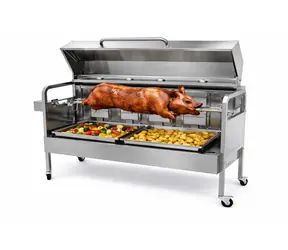 UG Grill Plynový rožňový gril nerez – rotisserie na sele, kýtu i kuřata (do 25 kg)