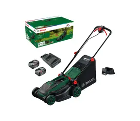 BOSCH Rotak 18V2-38 / Aku sekačka na trávu / 18V / Šířka záběru 38 cm / Koš 40 L / 2x 4.0 Ah