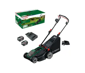 BOSCH Rotak 18V2-43 / Aku sekačka na trávu / 18V / Šířka záběru 43 cm / Koš 50 L / 2x 4.0 Ah