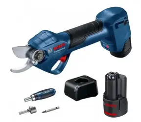 BOSCH Pro Pruner Professional / Akumulátorové nůžky na větve / 2x 3.0 Ah / nabíječka