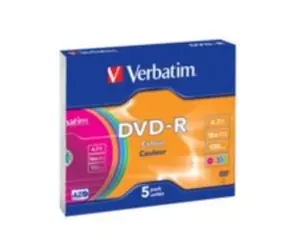 Verbatim 5ks DVD-R 4.7GB 16x (barevné) / SlimCase