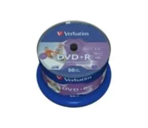 Verbatim 50ks DVD+R 4.7GB 16x (Wide Injekt Printable) / Spindl