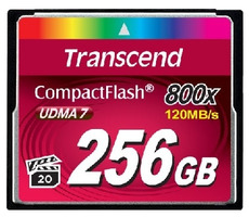 Transcend Compact Flash 256GB Premium / CF / 256GB / 800x
