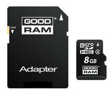 GOODRAM microSDHC 8 GB + adaptér / Class 4 