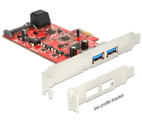 Delock PCI Express Card > 2 x externí USB 3.0 + 2 x interní SATA 6 Gbps / Low Profile Form Factor