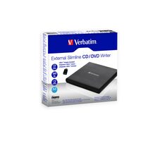 VERBATIM Slimline externí vypalovačka CD-DVD černá / USB 2.0 / se softwarem Nero Burn & Archive